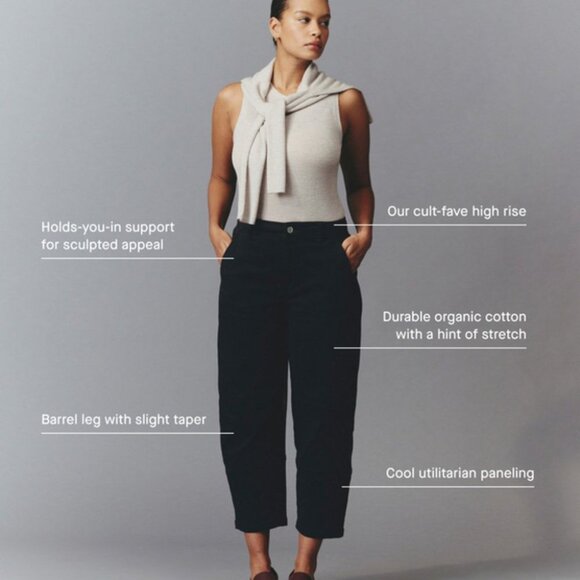 Everlane Utility Barrel Pants 0 XS Chinos Cocoa Brown High Rise - Picture 6 of 6